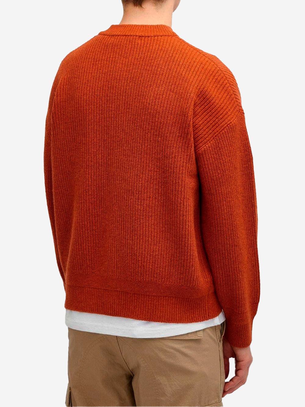 FRIZMWORKS Cardigan rosso mattone misto lana con abbottonatura completa Mattone Urbanstaroma