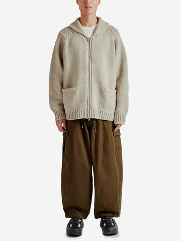 FRIZMWORKS Cardigan Cowichan in misto lana beige con zip Beige