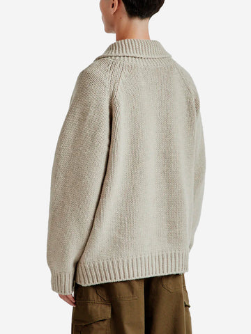 FRIZMWORKS Cardigan Cowichan in misto lana beige con zip Beige