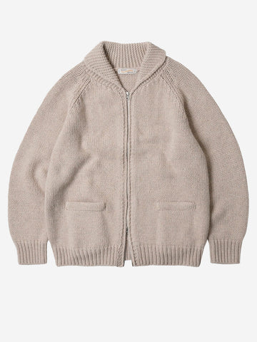FRIZMWORKS Cardigan Cowichan in misto lana beige con zip Beige