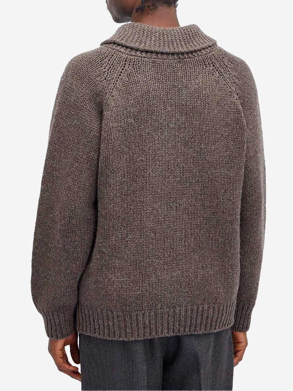 FRIZMWORKS Cardigan Cowichan in misto lana marrone fango con zip Fango Urbanstaroma