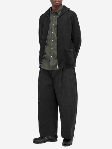 FRIZMWORKS Cardigan Cowichan in misto lana nero con zip Nero