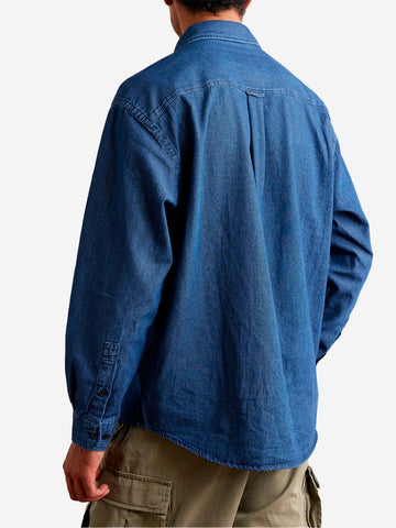 Utility-Hemd aus gebleichtem Denim