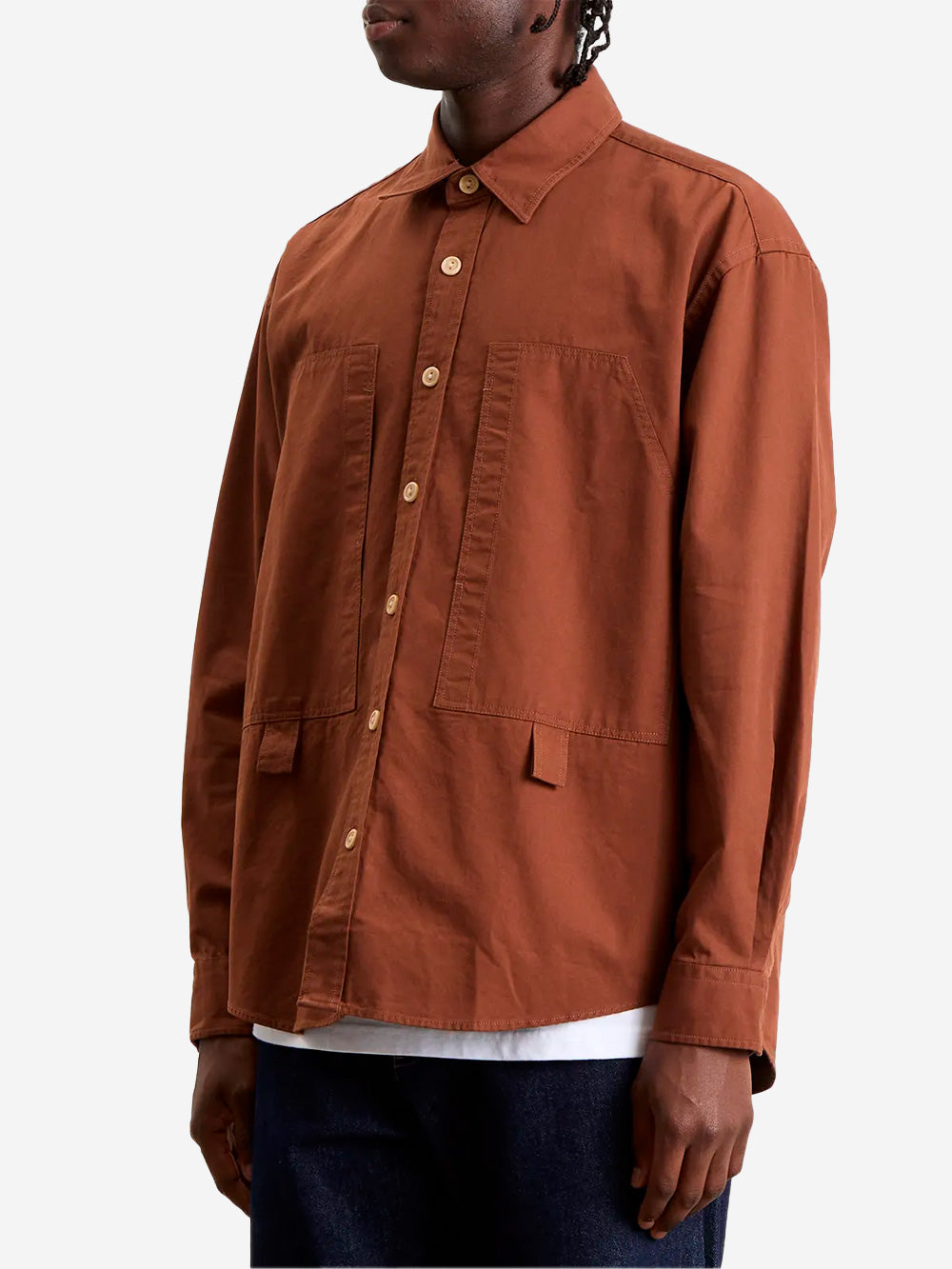 FRIZMWORKS Camicia Pocket Loop marrone boxy fit Marrone Urbanstaroma