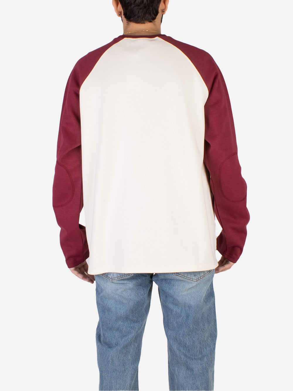 FRIZMWORKS T-shirt a maniche lunghe con maniche raglan a contrasto 002 Bianco bordeaux Urbanstaroma