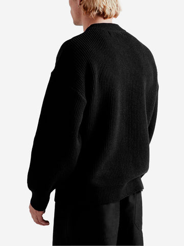 Wollen dek vest zwart met rits