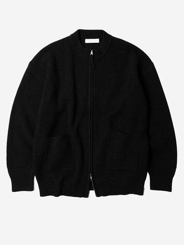 Wollen dek vest zwart met rits