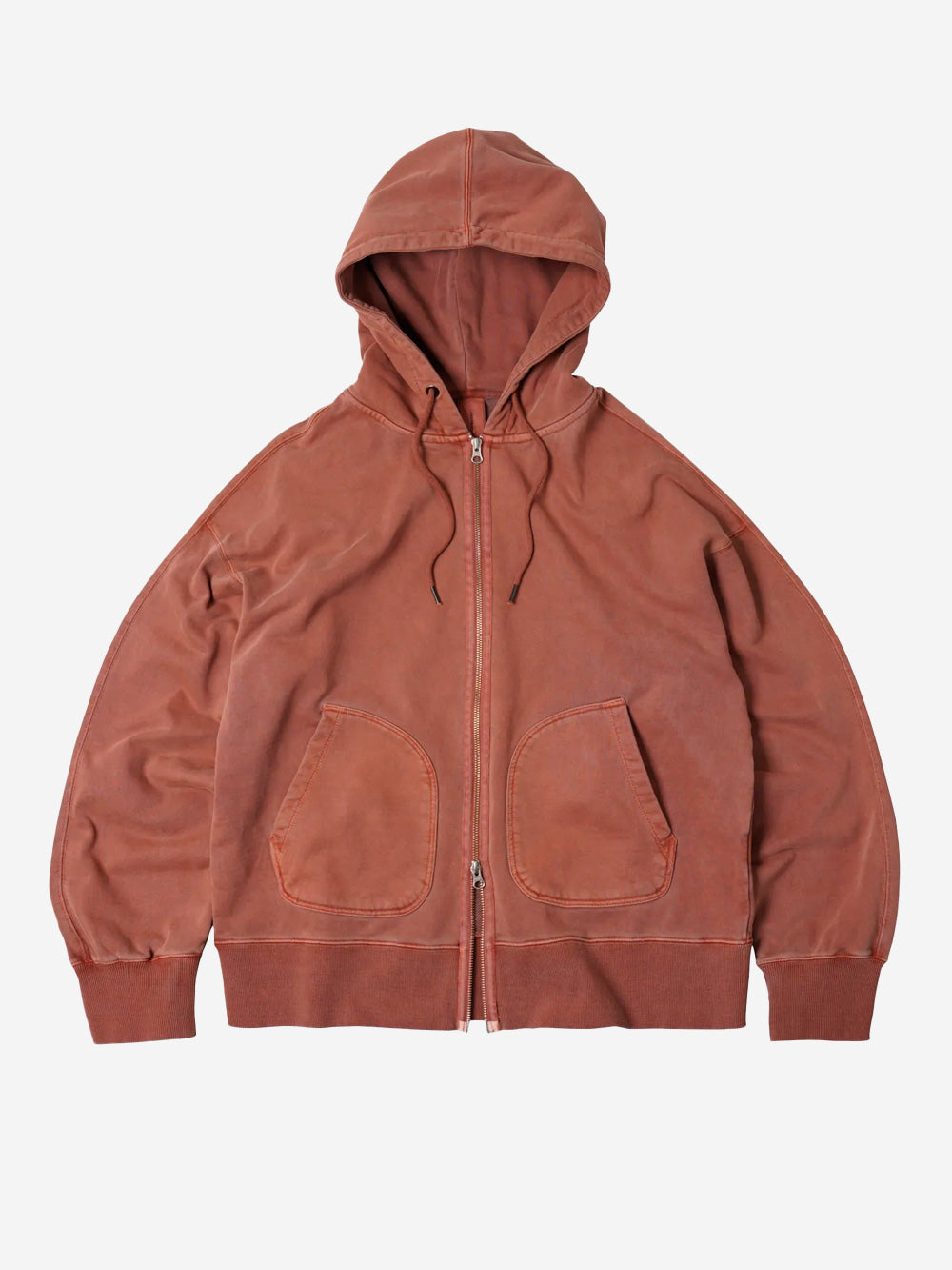 FRIZMWORKS Felpa con cappuccio Og Pigment Dyeing Zipup Parka rosso mattone Mattone Urbanstaroma