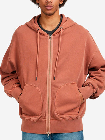 FRIZMWORKS Felpa con cappuccio Og Pigment Dyeing Zipup Parka rosso mattone Mattone