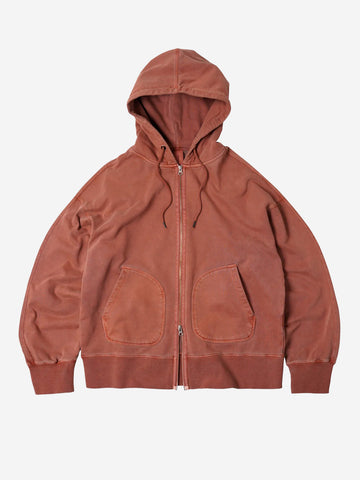 FRIZMWORKS Felpa con cappuccio Og Pigment Dyeing Zipup Parka rosso mattone Mattone