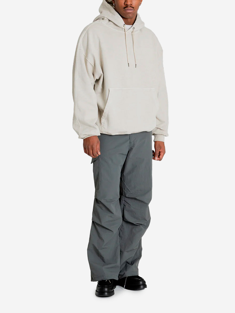 FRIZMWORKS Felpa con cappuccio beige Pigment Dyeing 002 Beige Urbanstaroma