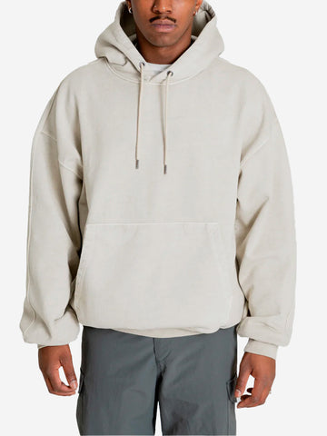 FRIZMWORKS Felpa con cappuccio beige Pigment Dyeing 002 Beige