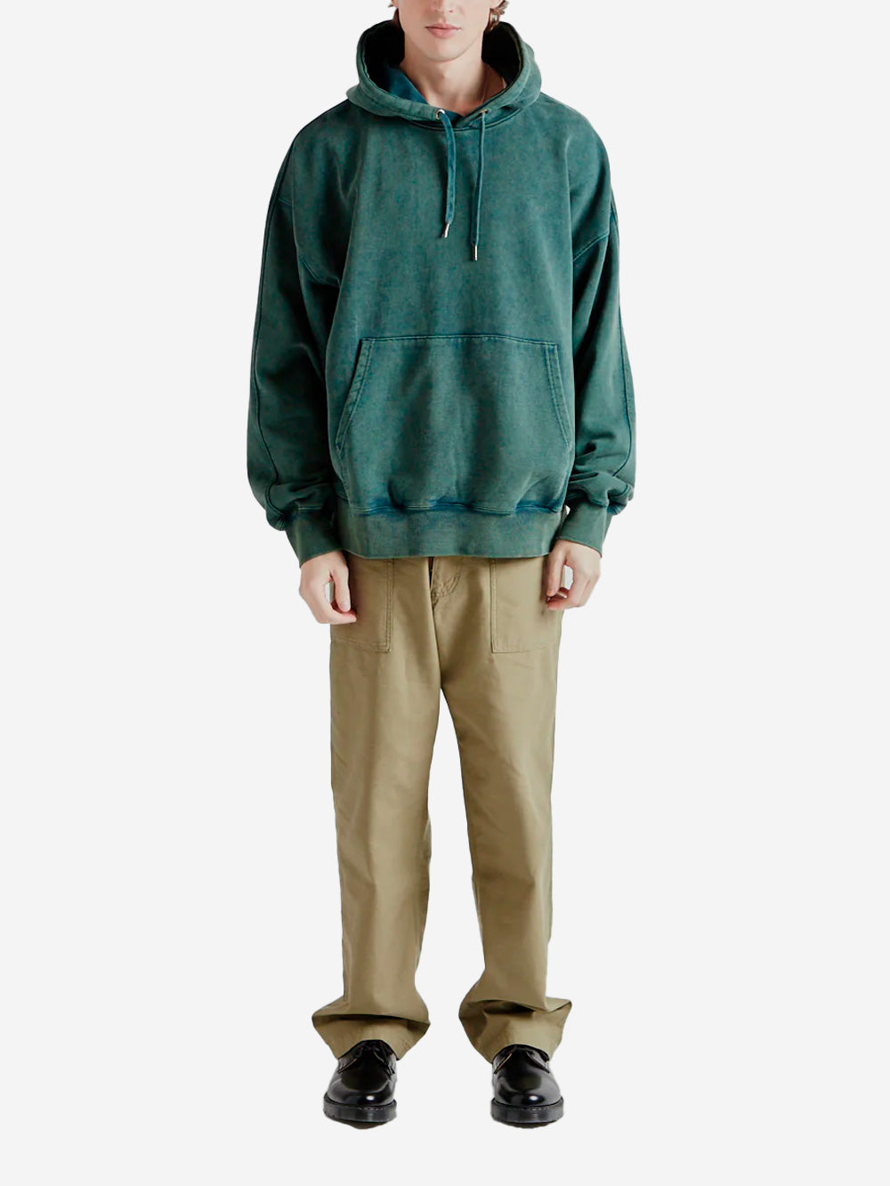 FRIZMWORKS Felpa con cappuccio verde OG Pigment Dyeing 002 Verde scuro Urbanstaroma