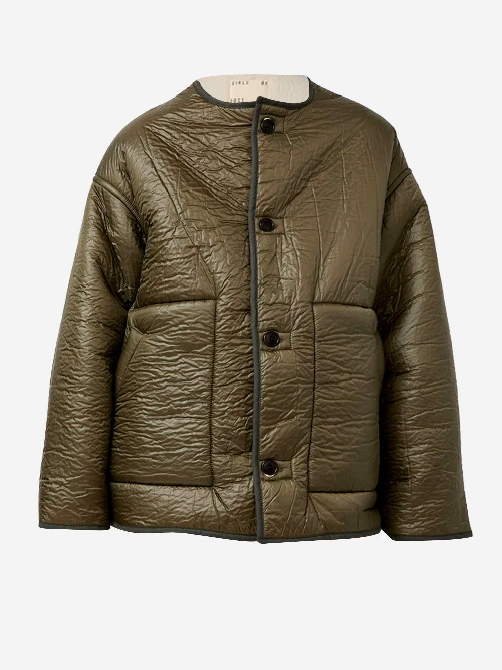 GIRLS OF DUST Giacca senza colletto reversibile Verde Urbanstaroma