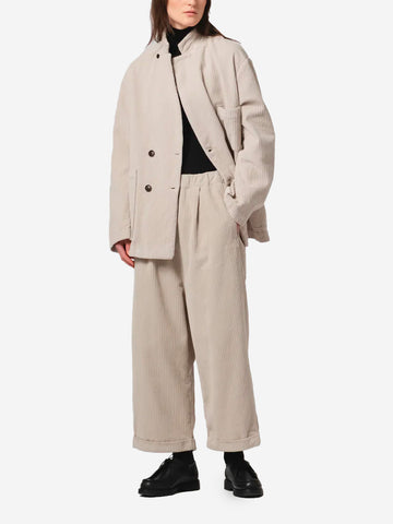 GIRLS OF DUST Maxi Blazer doppiopetto grigio a costine Ghiaccio