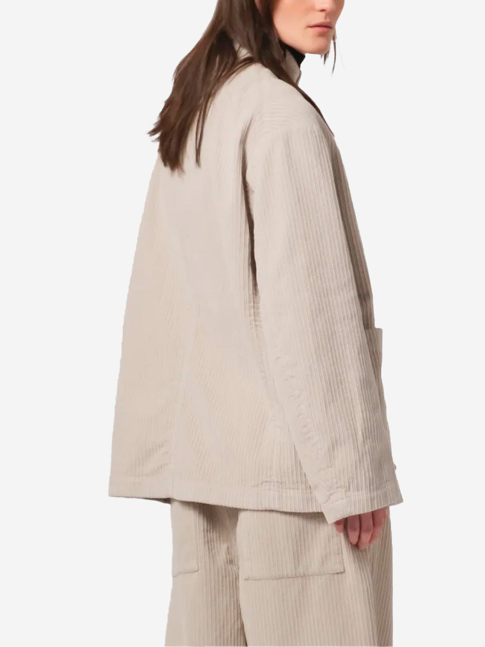 GIRLS OF DUST Maxi Blazer doppiopetto grigio a costine Ghiaccio Urbanstaroma