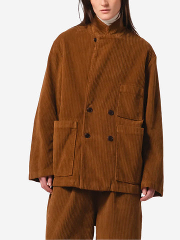 GIRLS OF DUST Maxi Blazer doppiopetto marrone cammello a costine Cammello