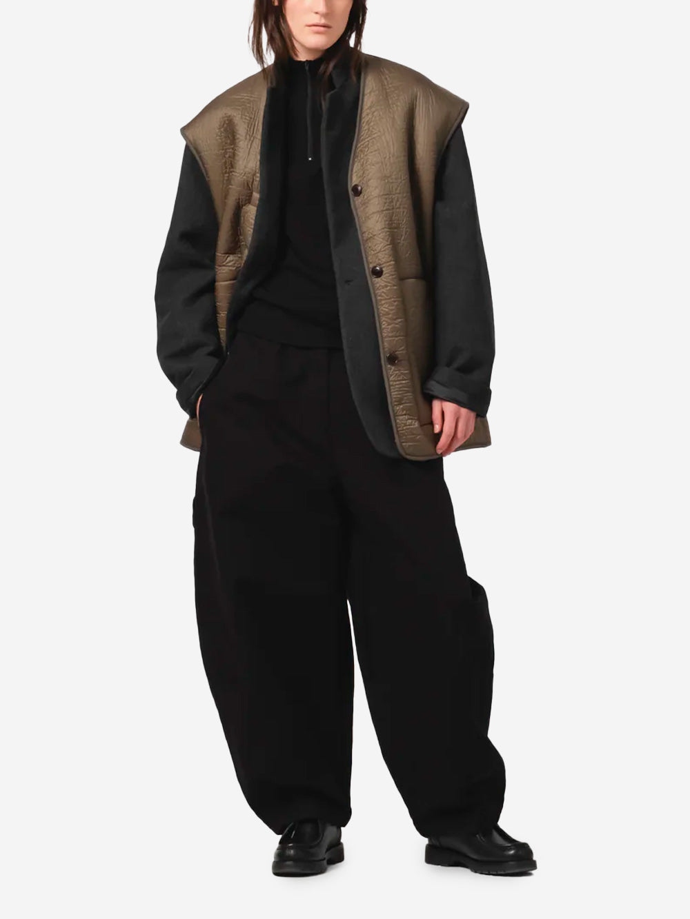 GIRLS OF DUST Gilet Lungo Reversibile Verde Urbanstaroma