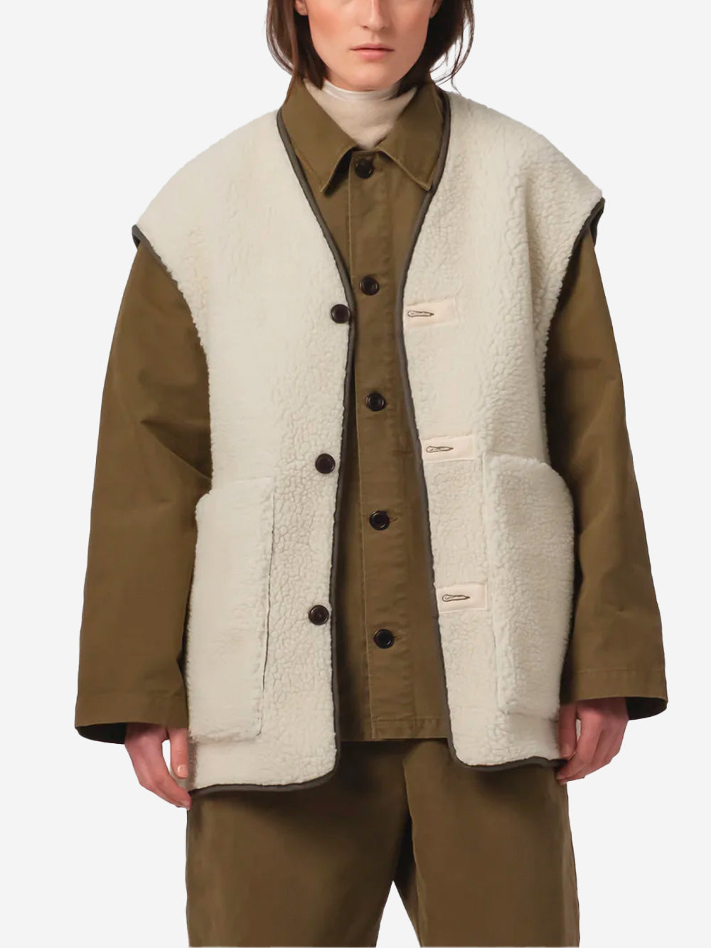 GIRLS OF DUST Gilet Lungo Reversibile Verde Urbanstaroma