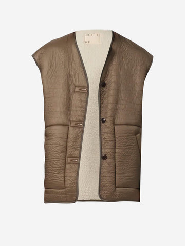 GIRLS OF DUST Gilet Lungo Reversibile Verde