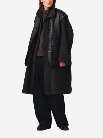 GIRLS OF DUST Gilet Lungo nero Reversibile Nero