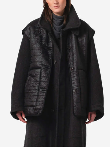 GIRLS OF DUST Gilet Lungo nero Reversibile Nero