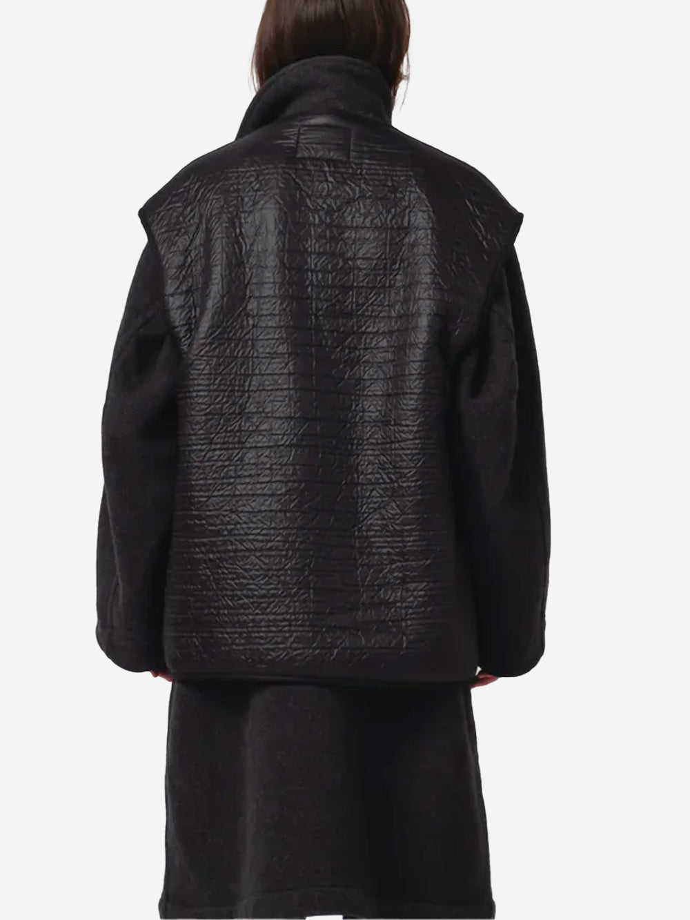 GIRLS OF DUST Gilet Lungo nero Reversibile Nero Urbanstaroma