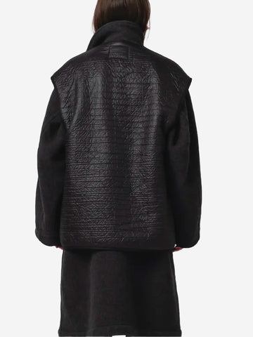 GIRLS OF DUST Gilet Lungo nero Reversibile Nero