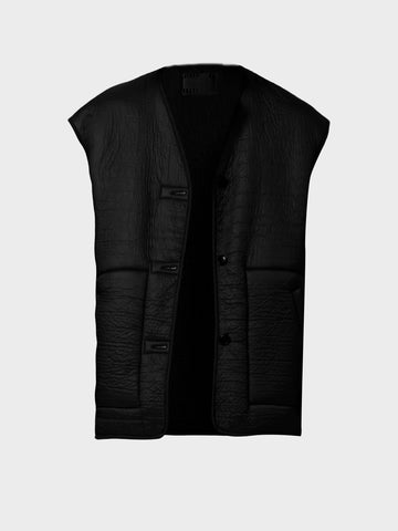 GIRLS OF DUST Gilet Lungo nero Reversibile Nero