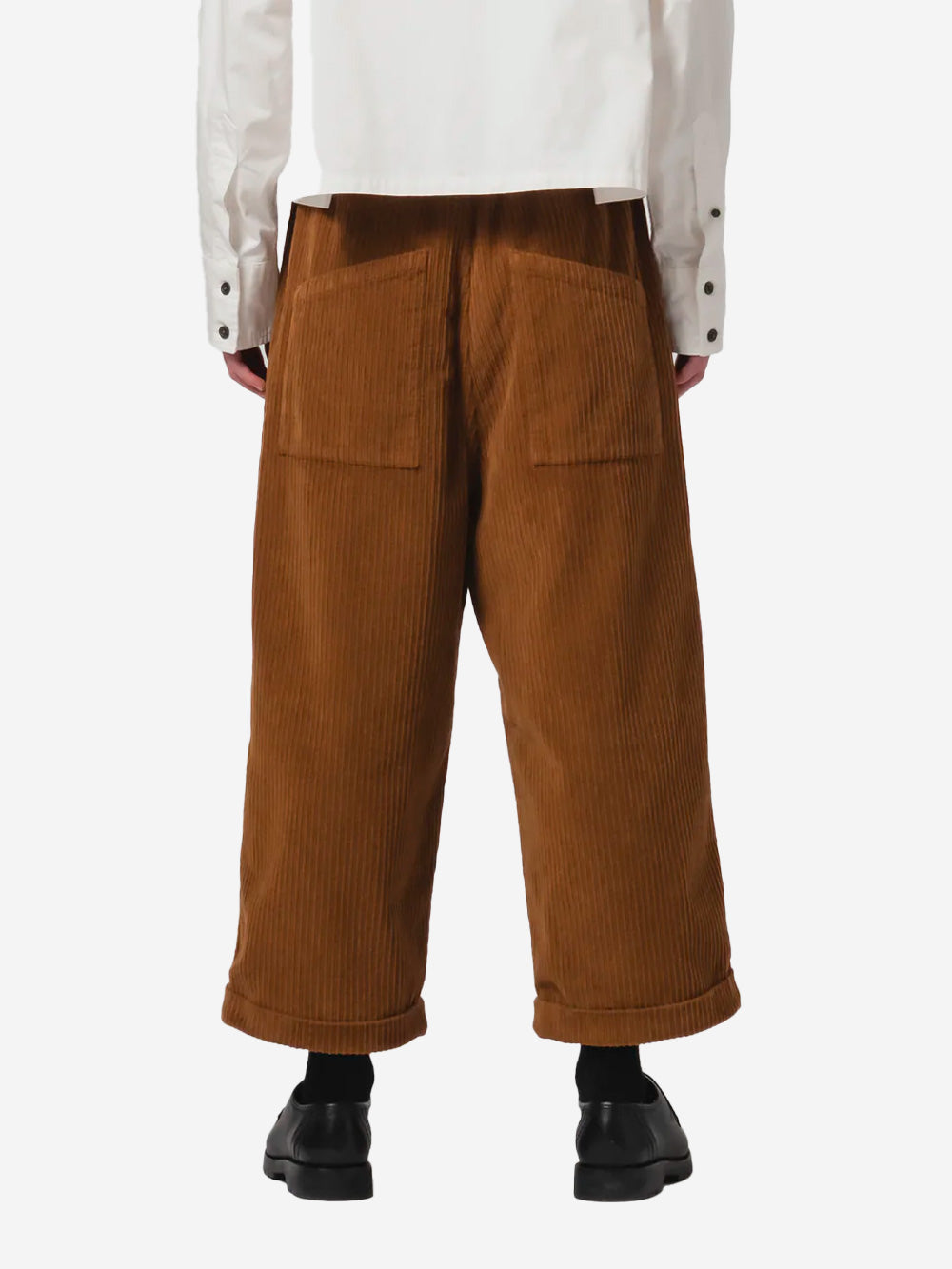 GIRLS OF DUST Pantaloni marroni a gamba larga in velluto a coste 'Zeno' Cammello Urbanstaroma