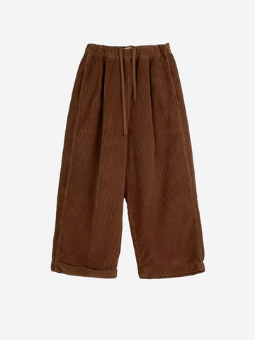 GIRLS OF DUST Pantaloni marroni a gamba larga in velluto a coste 'Zeno' Cammello