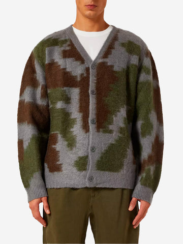 GRAMICCI Cardigan con scollo a V in misto mohair jungle camouflage Camouflage