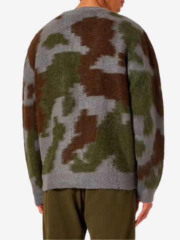 GRAMICCI Cardigan con scollo a V in misto mohair jungle camouflage Camouflage