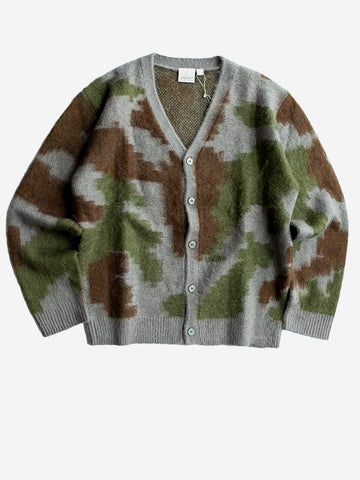 GRAMICCI Cardigan con scollo a V in misto mohair jungle camouflage Camouflage