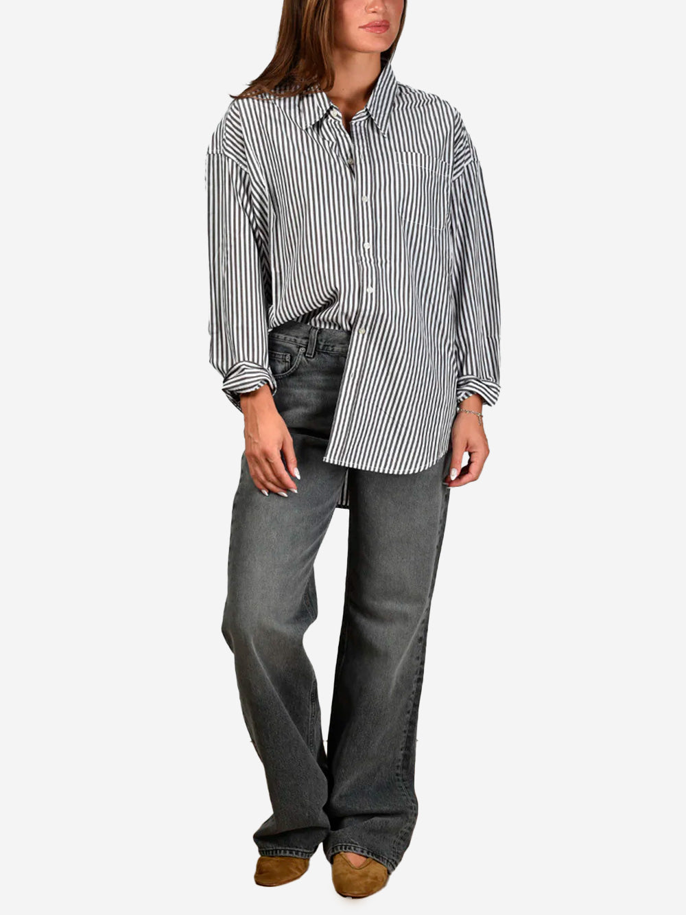 HAIKURE Jeans a gamba dritta 'Korea' grigi Grigio scuro Urbanstaroma