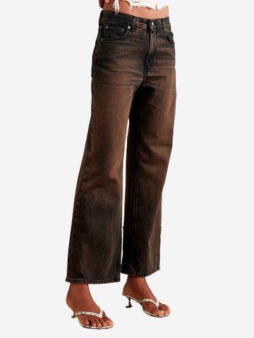 HAIKURE Jeans a gamba larga marroni 'Korea' Nero