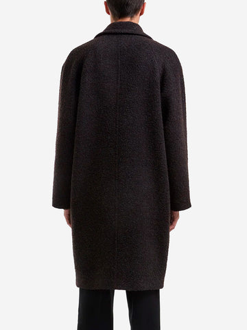 HEVO Cappotto doppiopetto testurizzato 'Tricase' con lana Marrone