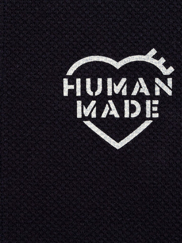 HUMAN MADE Maglia military blu con collo Henley Navy