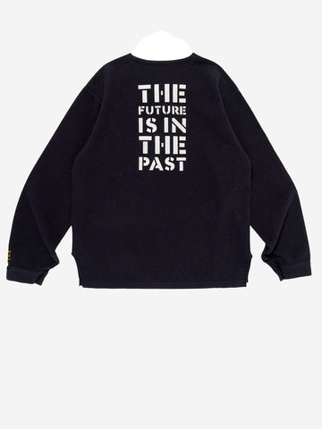 HUMAN MADE Maglia military blu con collo Henley Navy