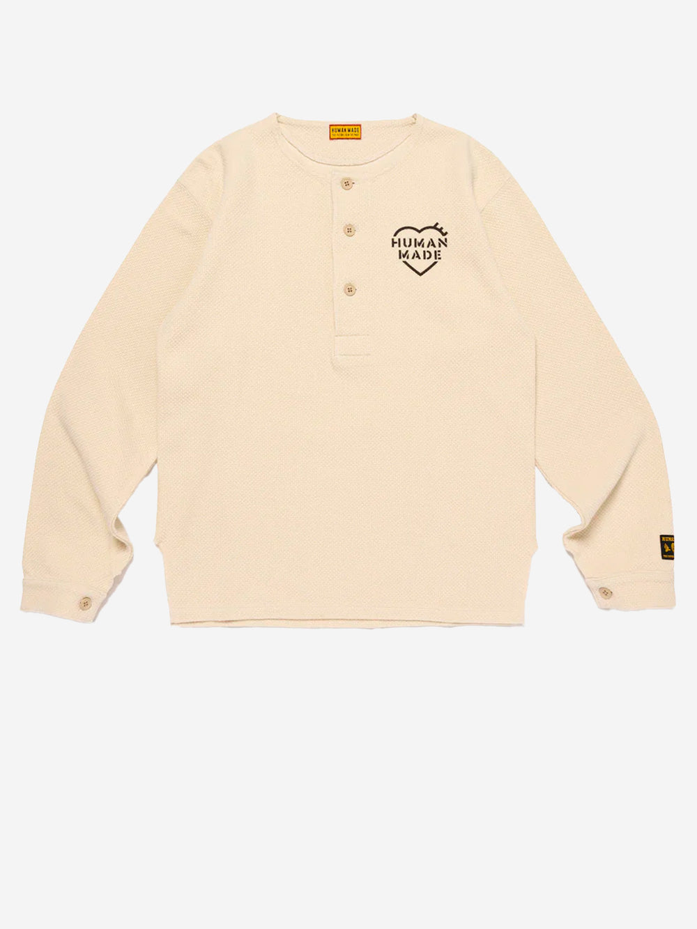 HUMAN MADE Maglia military con collo Henley Off white Urbanstaroma