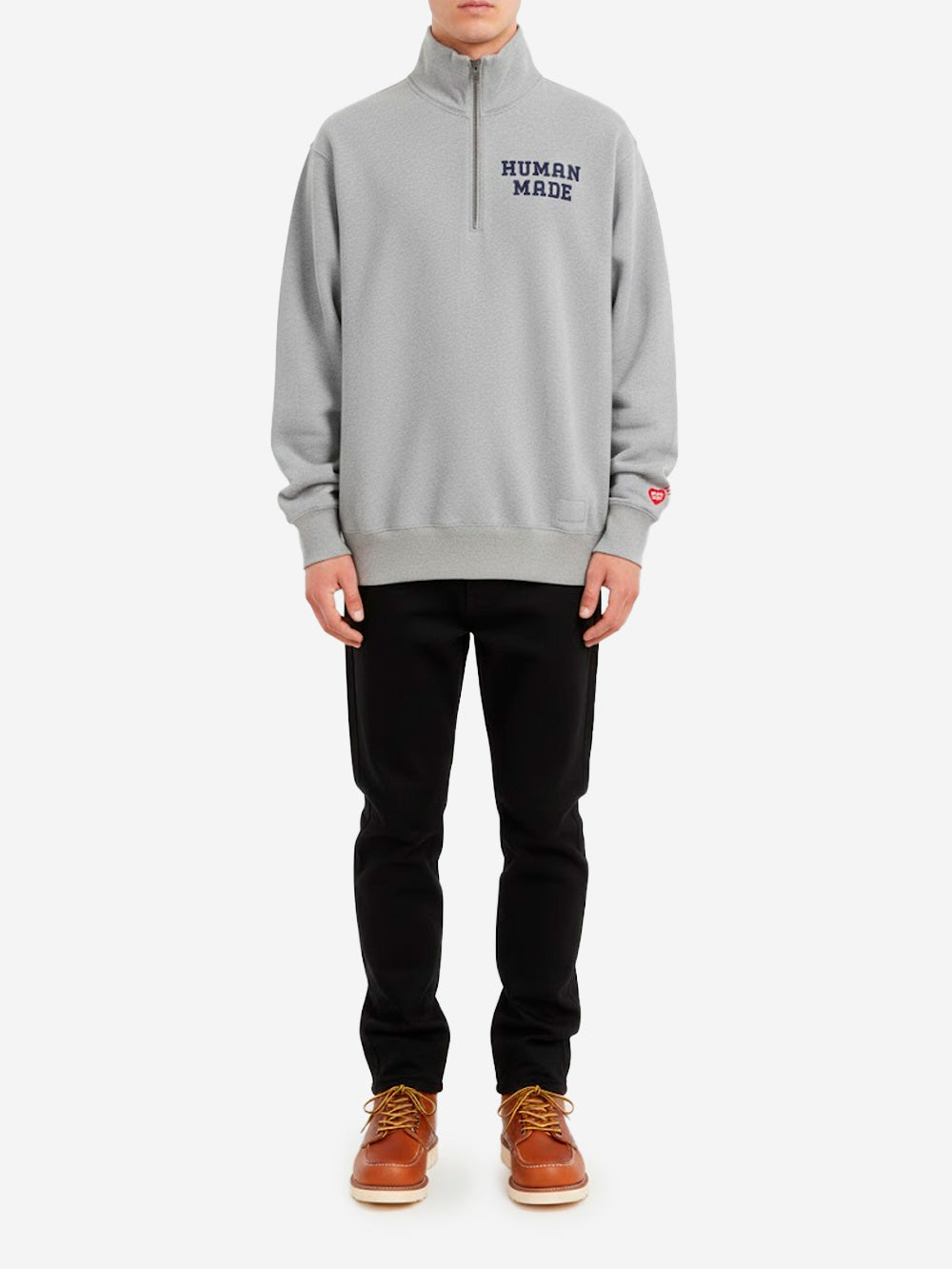 HUMAN MADE Felpa half-zip con grafica Grigio Urbanstaroma