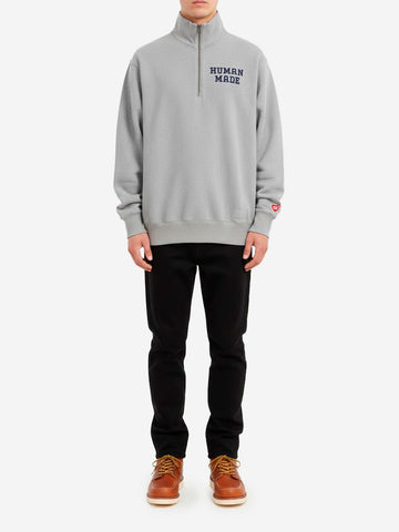 HUMAN MADE Felpa half-zip con grafica Grigio