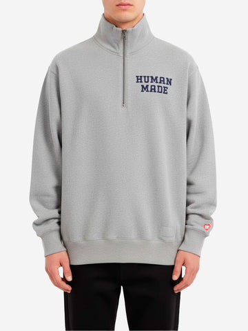 HUMAN MADE Felpa half-zip con grafica Grigio
