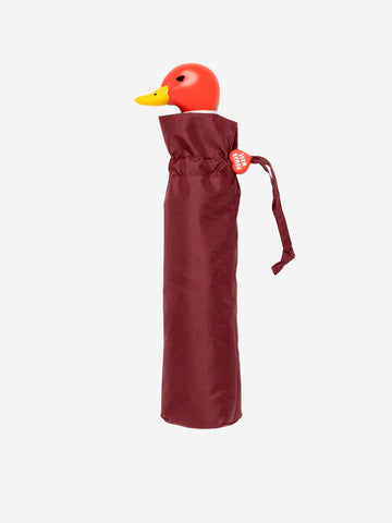 HUMAN MADE Ombrello burgundy pieghevole con manico a forma di anatra Burgundy