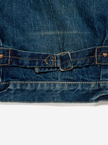 HUMAN MADE Denim Work Jacket distressed con cuciture a catenella Blu