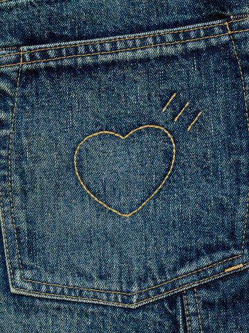 HUMAN MADE Jeans a gamba dritta 'Future' con cuore Indigo