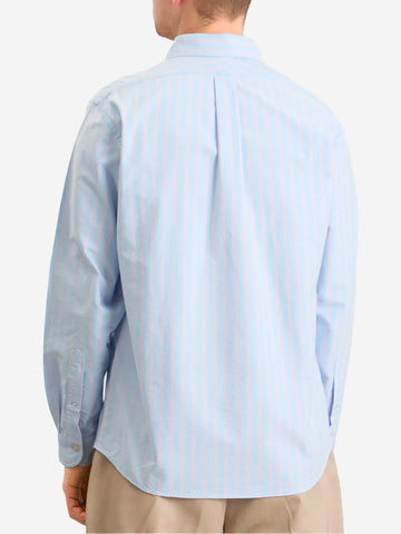 HUMAN MADE Camicia Oxford a righe celesti con patch cuore Celeste