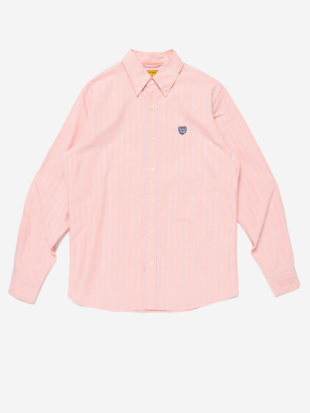 HUMAN MADE Camicia Oxford a righe rosa con patch cuore Rosa Urbanstaroma