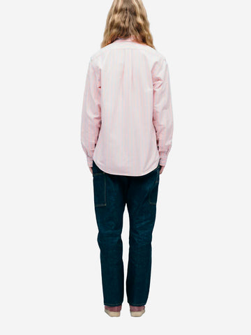 HUMAN MADE Camicia Oxford a righe rosa con patch cuore Rosa