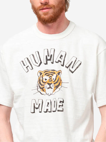 HUMAN MADE T-shirt bianca con grafica Drawn Tiger